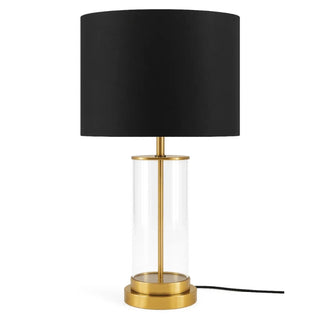 Gold Plated Glass Lamp Gold Touch Black Shade