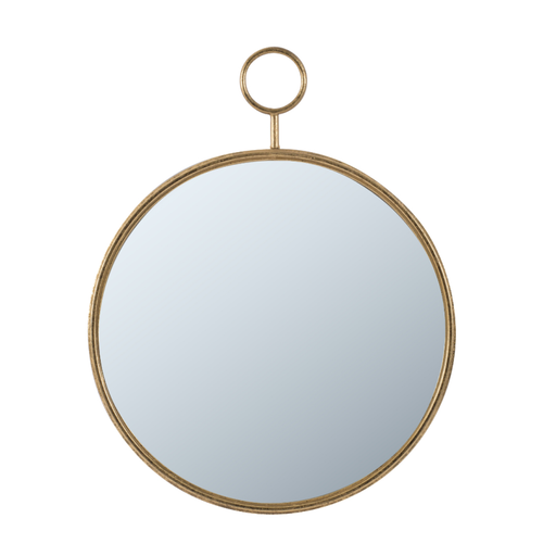Gold Round Timepiece Iron Framed Mirror