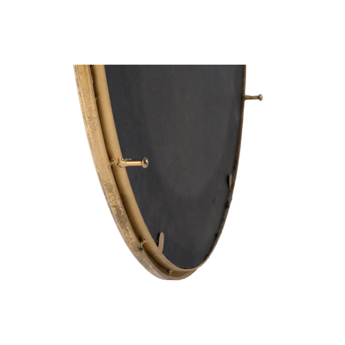 Gold Round Timepiece Iron Framed Mirror wall spacers