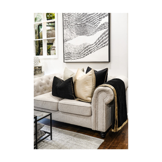 Gold Trim Double Sided Pipping Black Throw Full Set