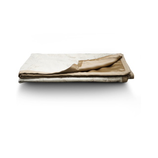 Gold Trim Double Sided Pipping White Throw