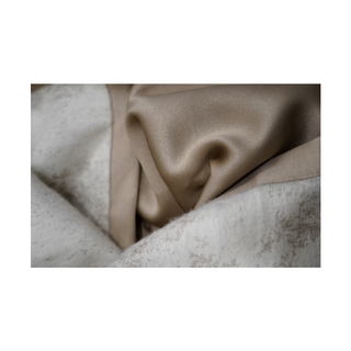 Gold Trim Double Sided Pipping White Throw Close-up