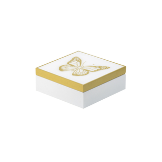 Gold & White Butterfly Box