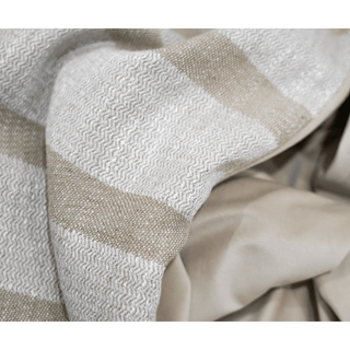 Gold and Beige Striped Throw Close-up