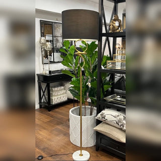 Gold and black Metal Floor Lamp with Marble Base