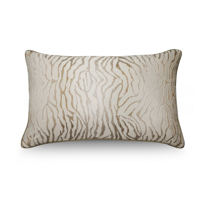 Golden White Zebra Pattern Wild Style Cushion 40 x 60 cm