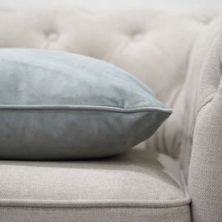 Grey Velvet Cushion Close Up Look