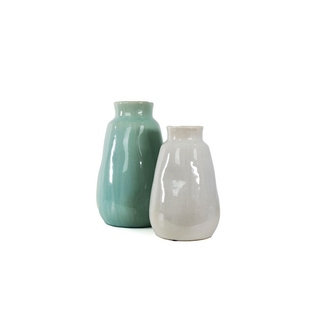 Hampton Blue Vase with Hampton White Vase