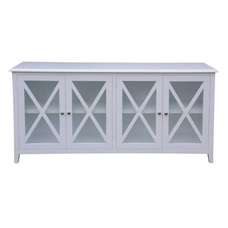 Hampton Shoreline White Buffet with Glass Doors
