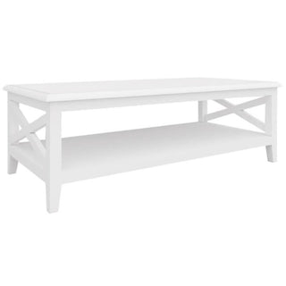 Hamptons Haven Rectangular Coffee Table-White Close Up Look