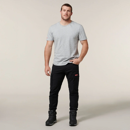Hard Yakka 3056 Cargo Pant With Cuff Tradie Work Pants In Black