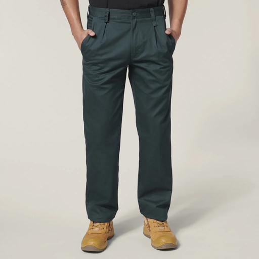 Hard Yakka Cotton Drill Relaxed Fit Pants In Green