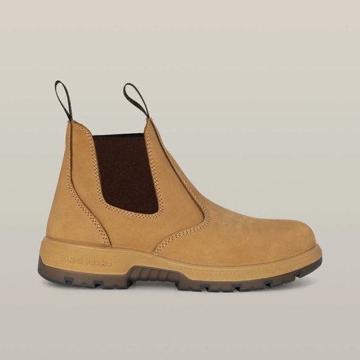 Hard Yakka Outback Pull On Steel Toe PR Safety Boot Wheat side View