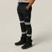 Hard Yakka Reflective Slim Fit Canvas Cargo Pants Side Profile In Black
