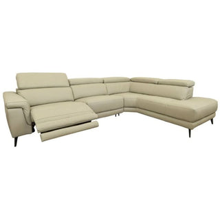Harper Leather 2 Seater Lounge Chaise Sand