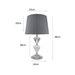 Hills Crystal Clear Table Lamp With Black Shade Dimensions