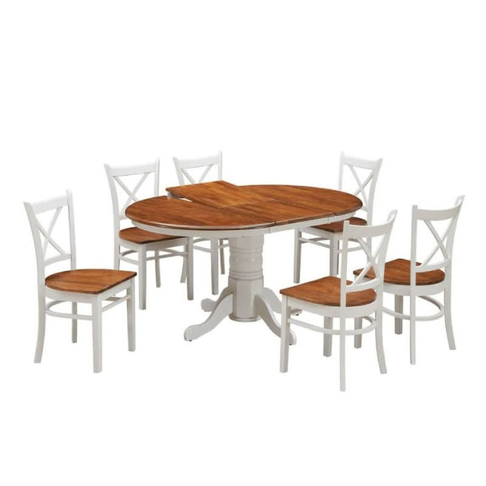 Hobart Harmony 7 Piece Round Dining Set Two Tone