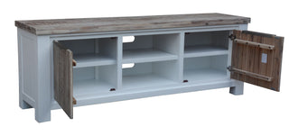 Homestead Entertainment Unit With Dual Doors & Niches Open Drawers