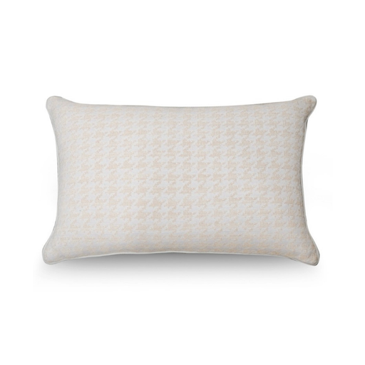 Houndstooth Print Woven Modern Cushion Beige and White 40 x 60 cm