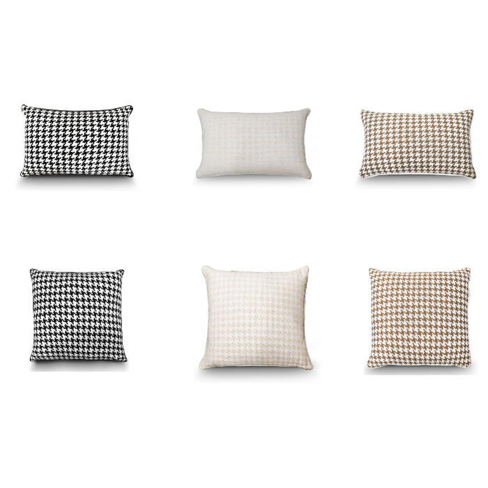Houndstooth Print Woven Modern Cushion Colour styles