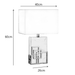 60cm Hugo Marble Base & Rectangular Shade Table Lamp Dimensions