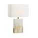 Hugo Marble Base & Rectangular White Shade Table Lamp