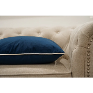 Navy Velvet Cushions Close-up