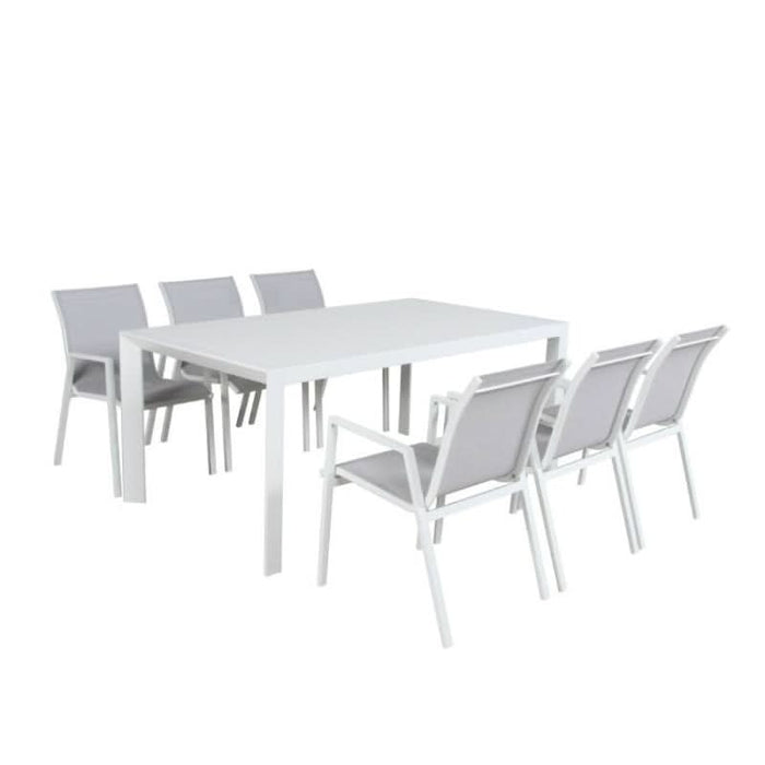 Icaria Outdoor Dining White Table Set