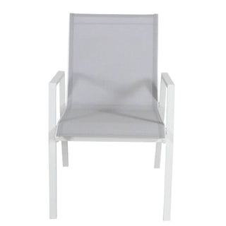 Icaria White & Light Grey Outdoor Chair Front Profile