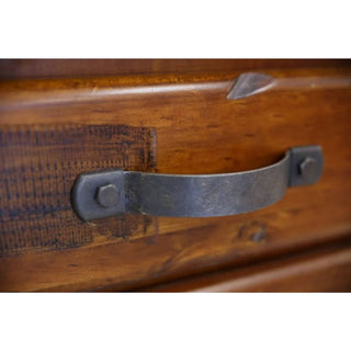 Jamaica Blackwood Solid Pine Six Drawer Tallboy Close Up
