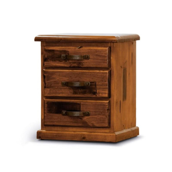 Jamaica Trio-Drawer Blackwood Bedside Table side view