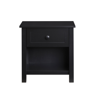 Jesse Single Drawer Bedside Table - Black Front View
