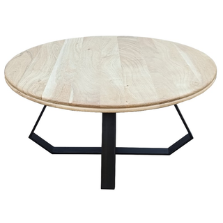 Juniper Round Coffee Table - Natural/Black  Up Look