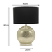 Dimensions diagram – Kensington Gold Globe Lamp 60 cm high × 40 cm wide with 26 cm base for balanced modern lighting.
