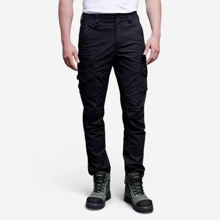 King Gee N Force Performance Work Pants In Black Front Profile