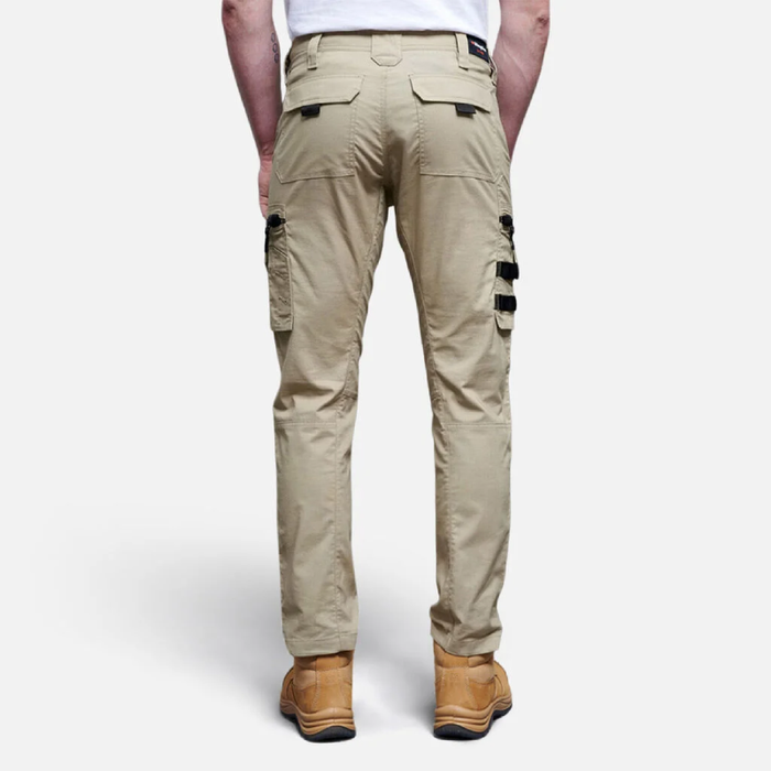 King Gee N Force Performance Work Pants In Khaki Back Profile
