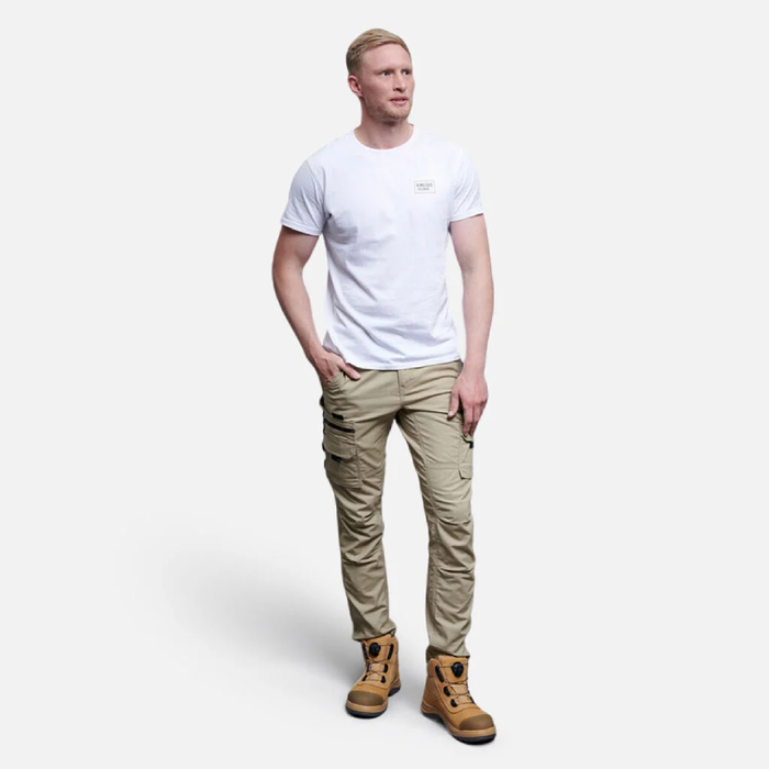 King Gee N Force Performance Work Pants In Khaki Front Profile