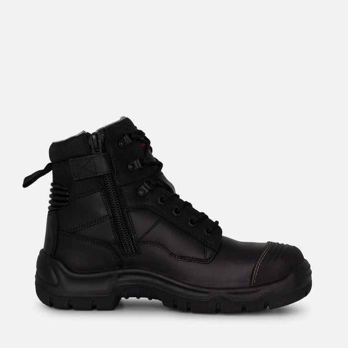 King Gee Phoenix Zip/Lace Composite Safety Work Boots Black Inner Side