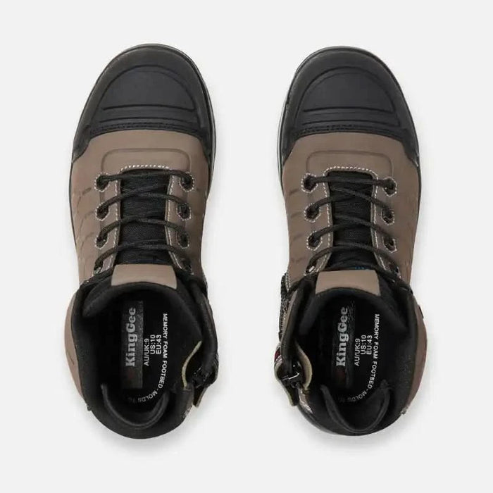 King Gee Quantum Hybrid Zip/Lace Composite Toe Safety Work Boots Cedar Top