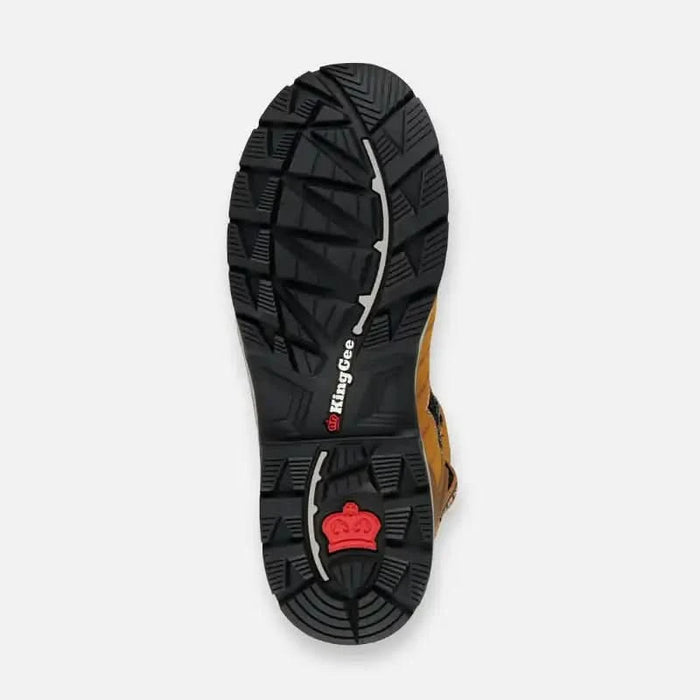 King Gee Quantum Hybrid Zip/Lace Composite Toe Safety Work Boots Wheat Bottom