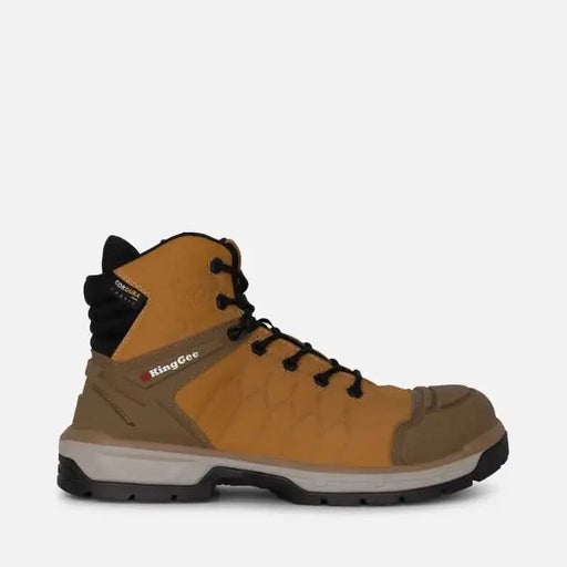 King Gee Quantum Hybrid Zip/Lace Composite Toe Safety Work Boots Wheat Outer