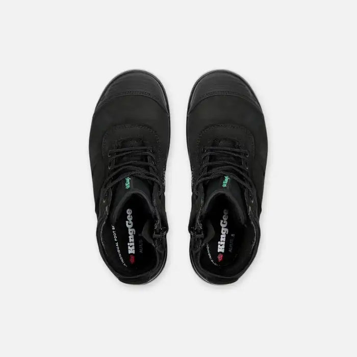 King Gee Tradie Women's Zip/Lace Steel Cap Work Boots Black Inner Look