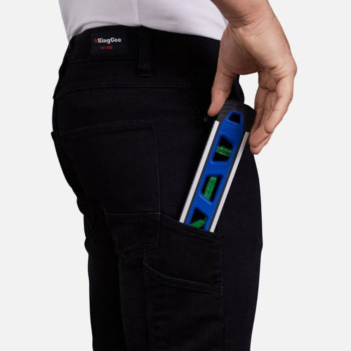 King Gee Urban Coolmax Slim Stretch Denim Work Jeans In Black