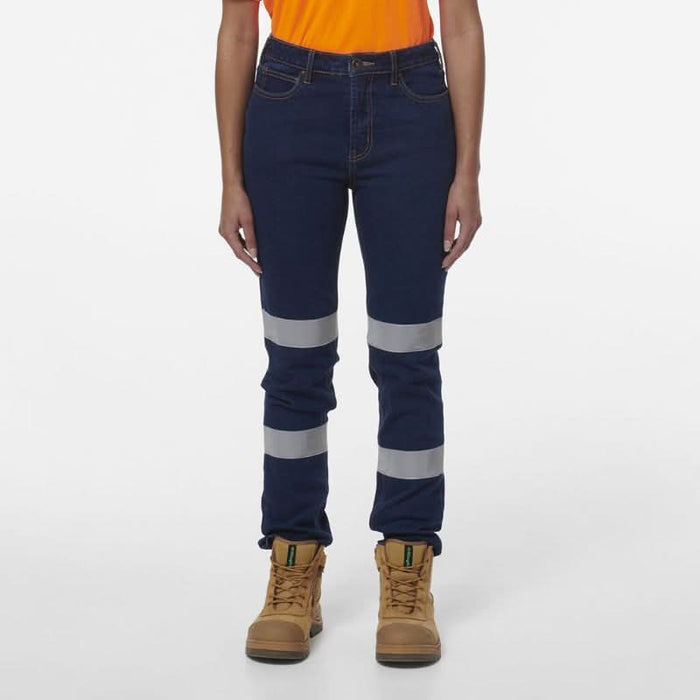 King Gee Women's Stretch Jeans With Reflective Strips
