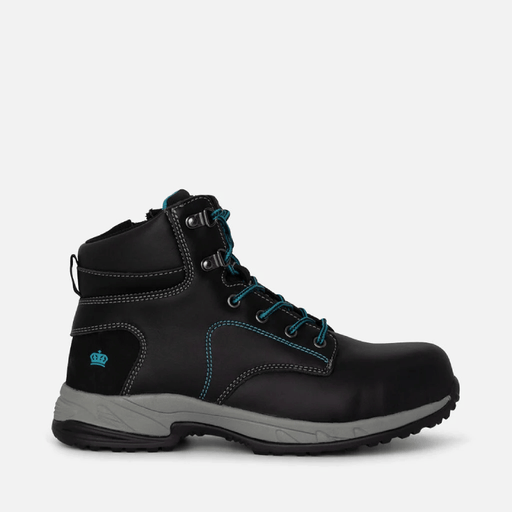 King Gee Women's Tradie Hybrid Zip Lace Composite Cap Work Boots Black Outer Look 