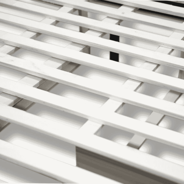 Plywood slat base view Kingston storage bed internal structure