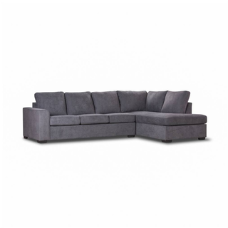 Kristie Dark Grey 3 Seater with Chaise Lounge & Sofa Bed Combo