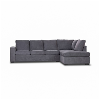 Kristie Dark Grey 3 Seater with Chaise Lounge & Sofa Bed Combo Front Profile