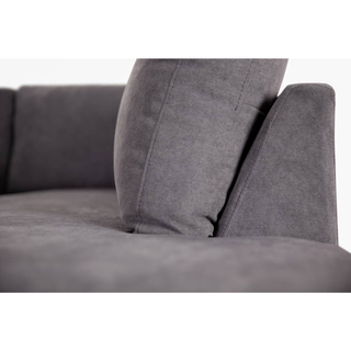 Kristie Dark Grey 3 Seater with Chaise Lounge & Sofa Bed Combo Side Profile Fabric 