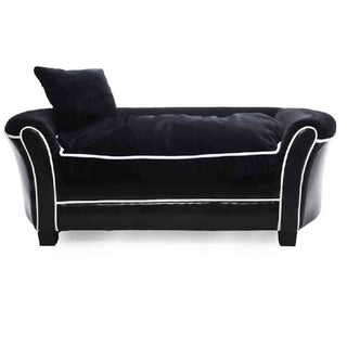 Large Velvet Black & White Premium Pet Sofa Bed